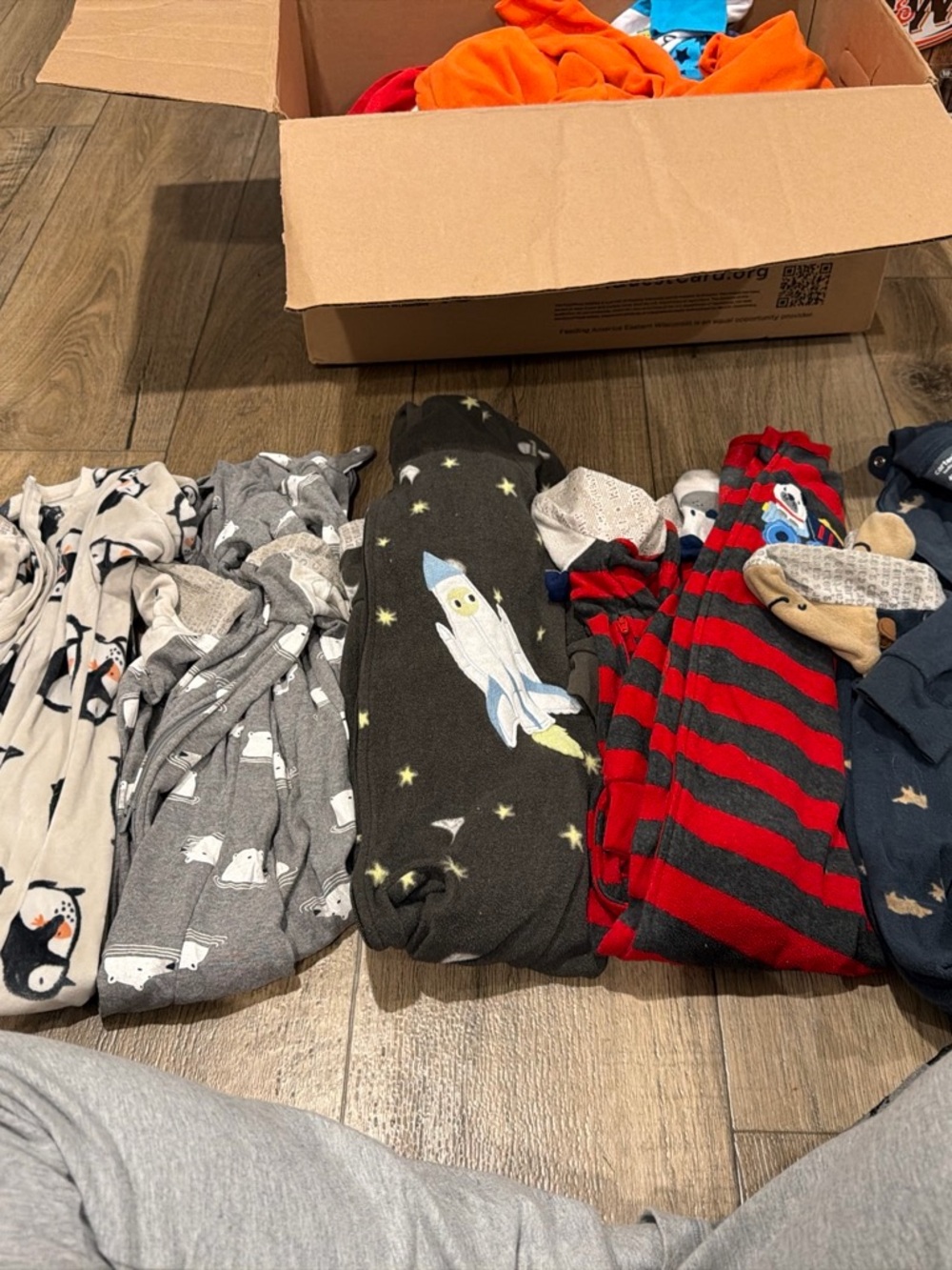 Carter's Black Rocket Print One-Piece Footie Pajamas